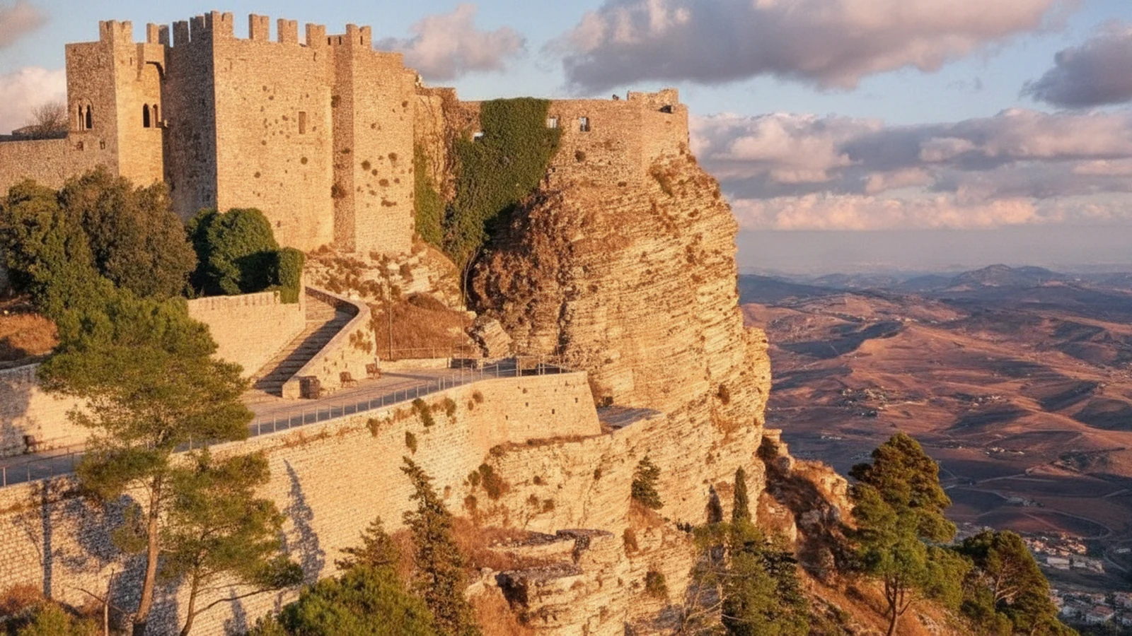 Il Castello di Venere a Erice, sulla rupe che domina la pianura